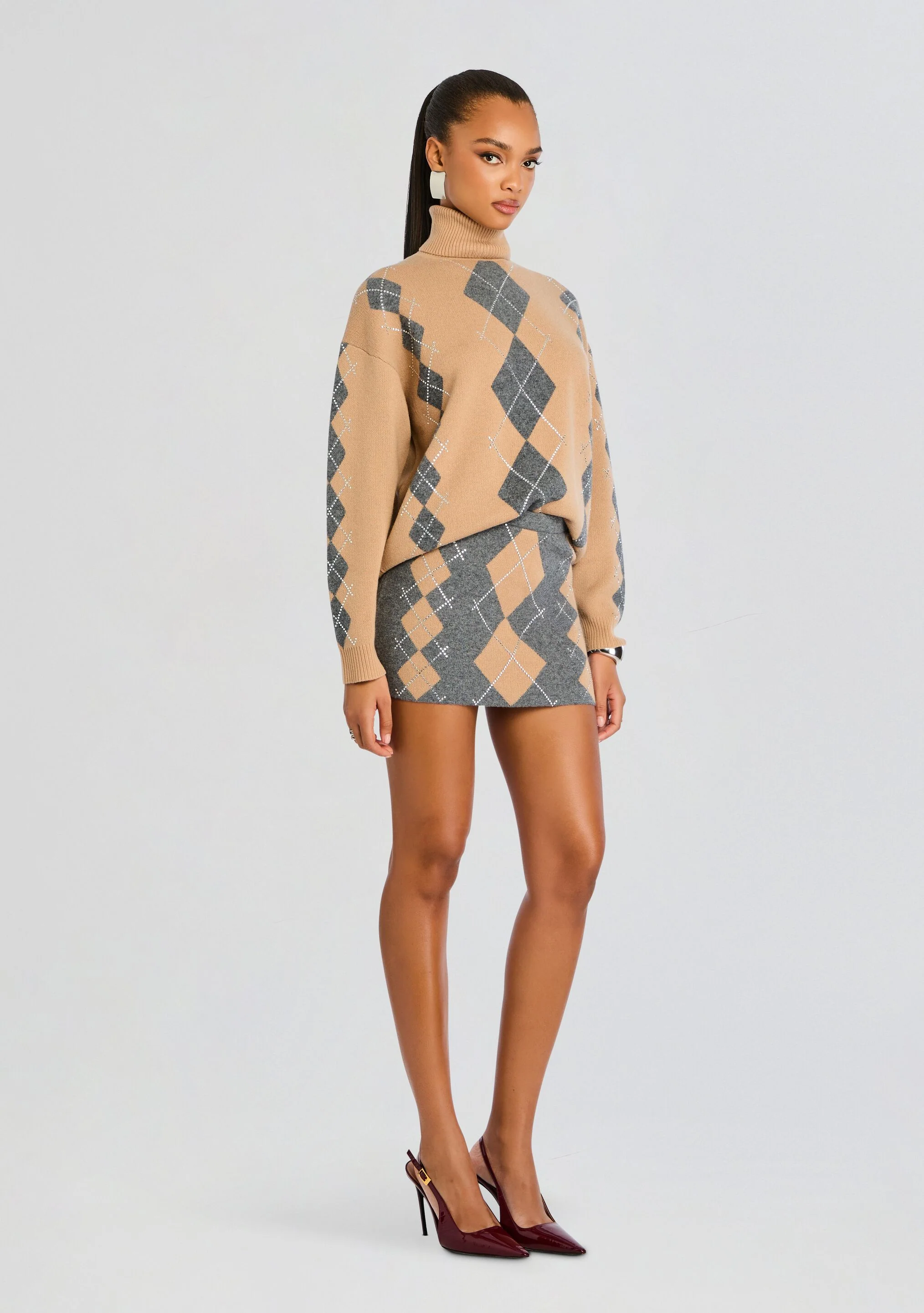 Cecilie Embellished Knit Skirt - Image 3