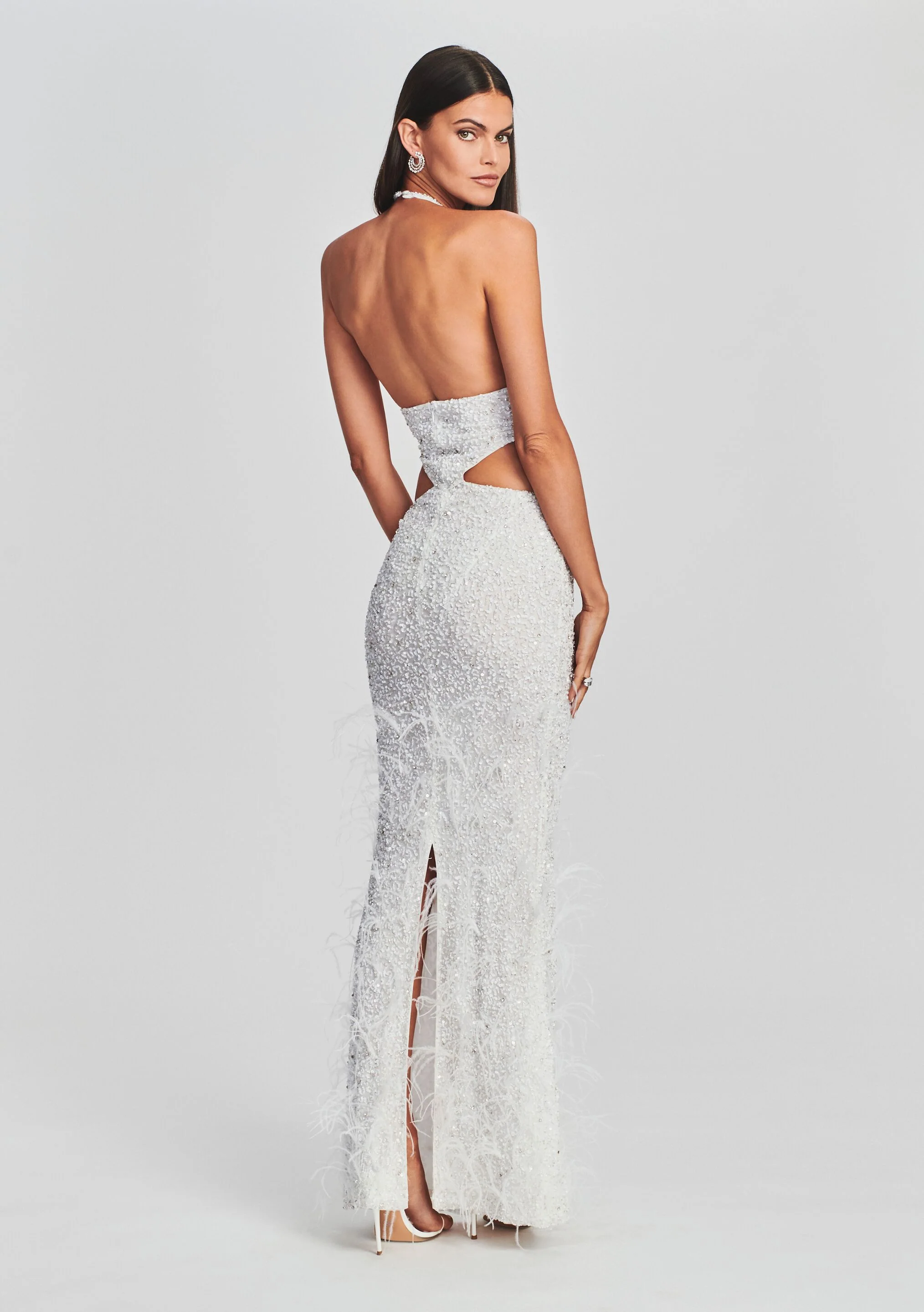 Katerina Sequin Feather Dress - Image 4