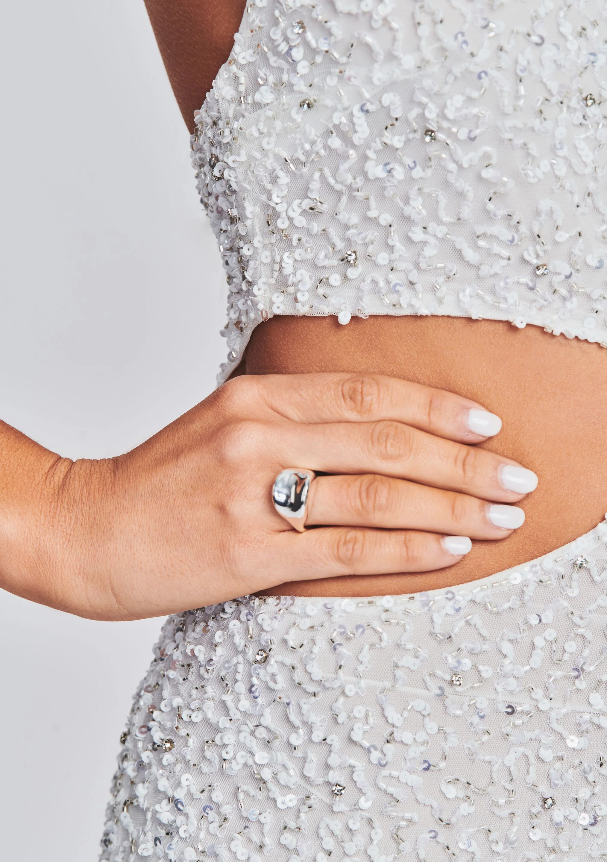 Katerina Sequin Feather Dress - Image 6