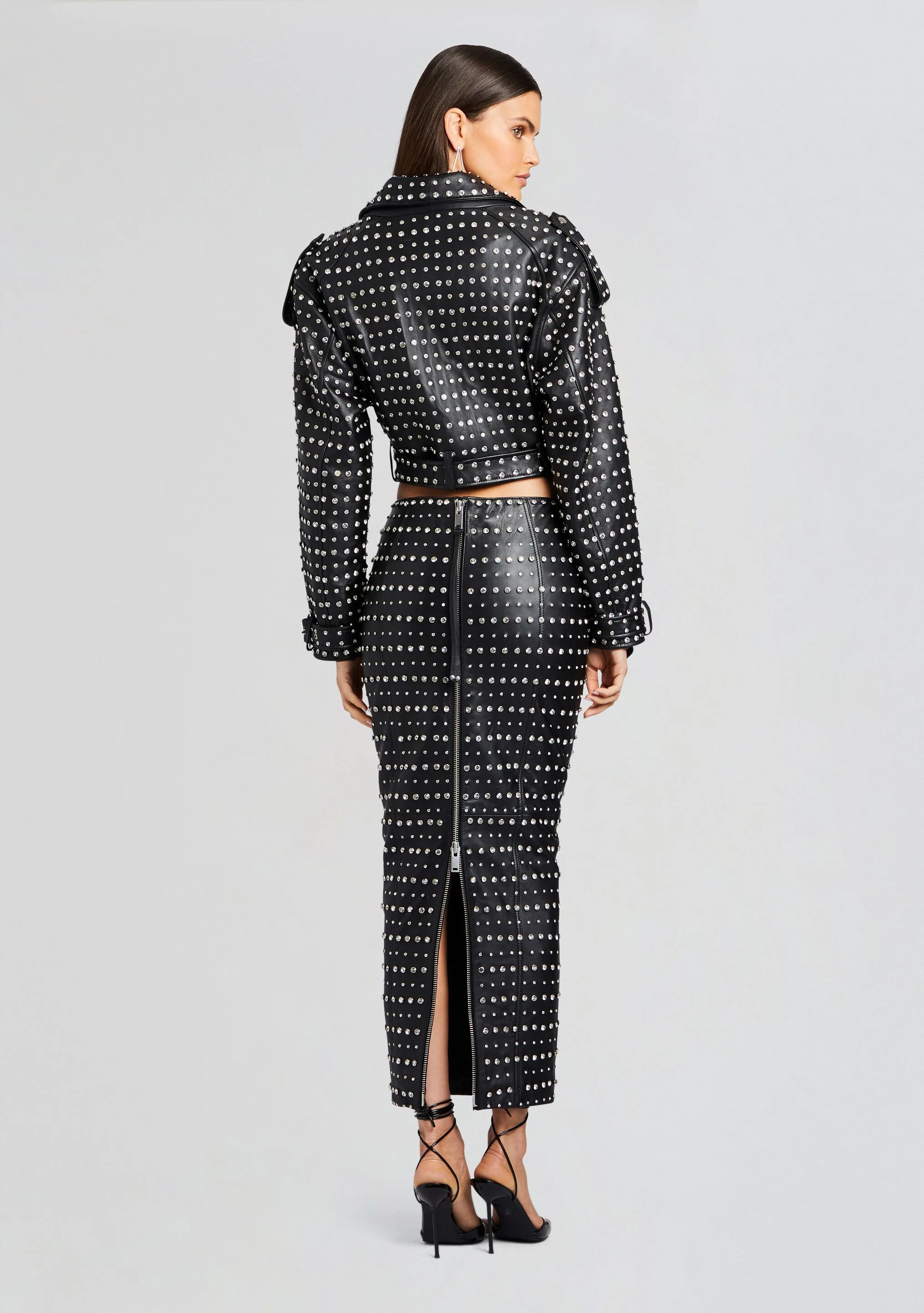 Mora Embellished Leather Jacket - Image 4