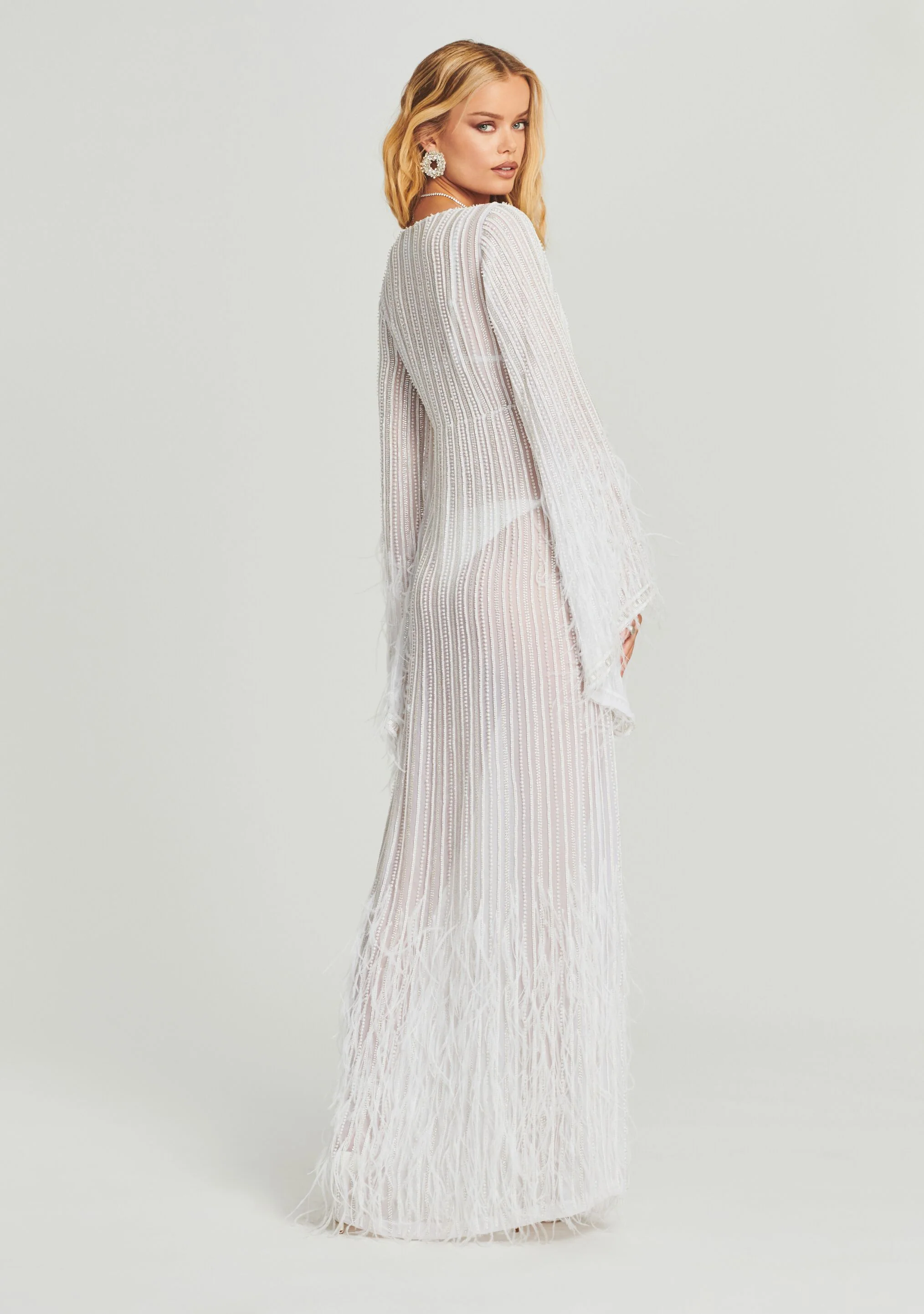 Nasreen Sequin Feather Kimono - Image 4