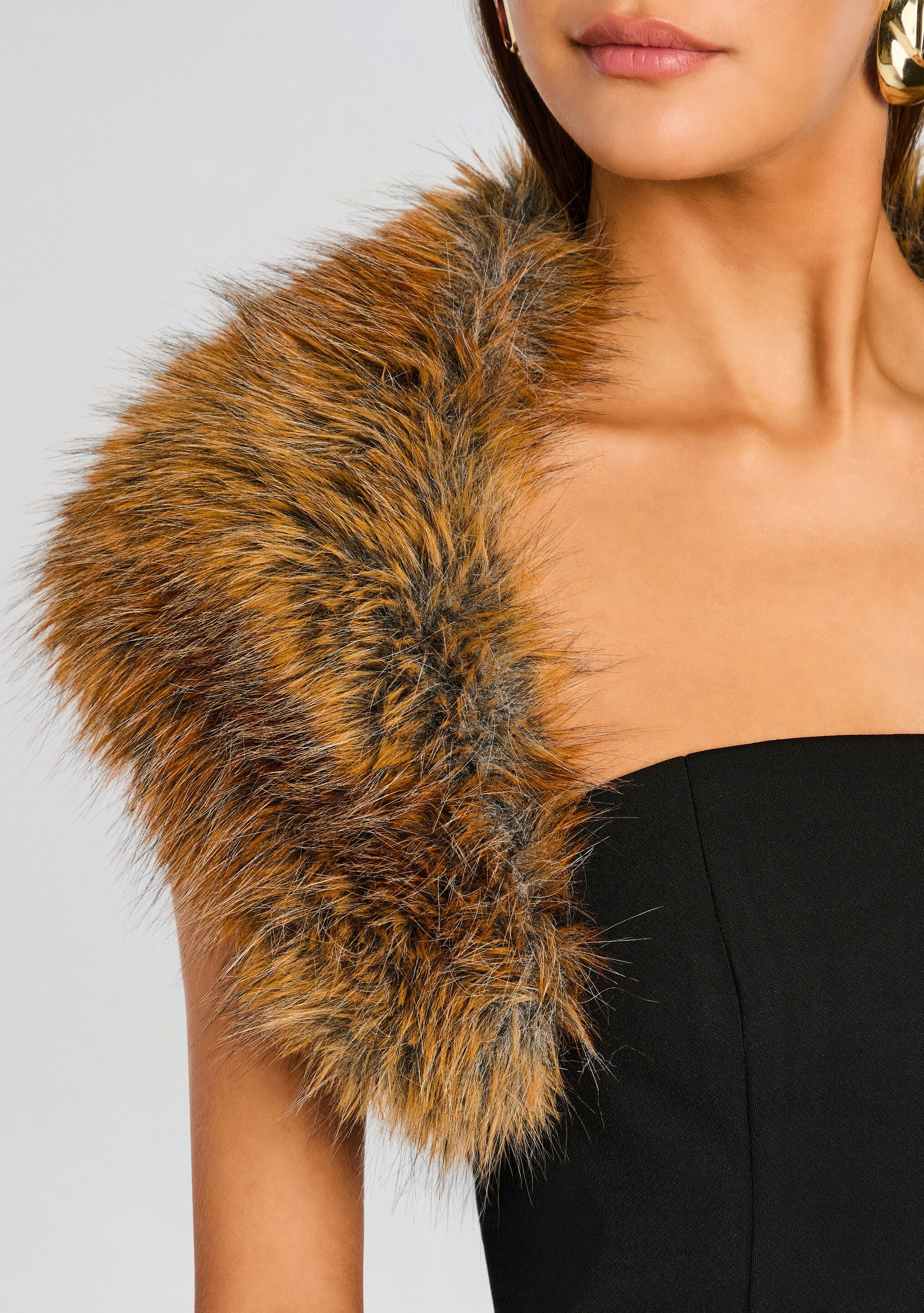 Salmee Faux Fur Romper - Image 3