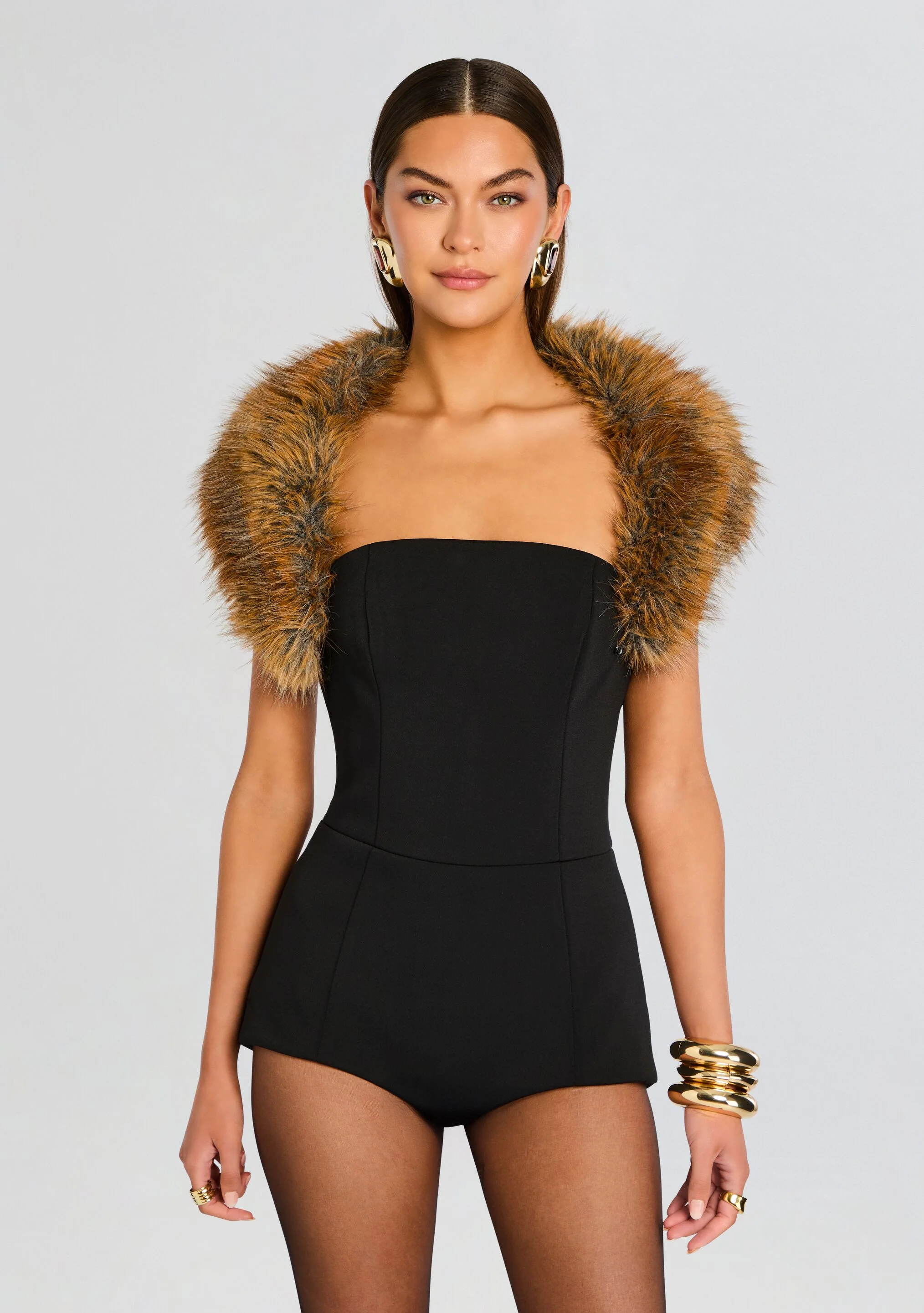 Salmee Faux Fur Romper - Image 6