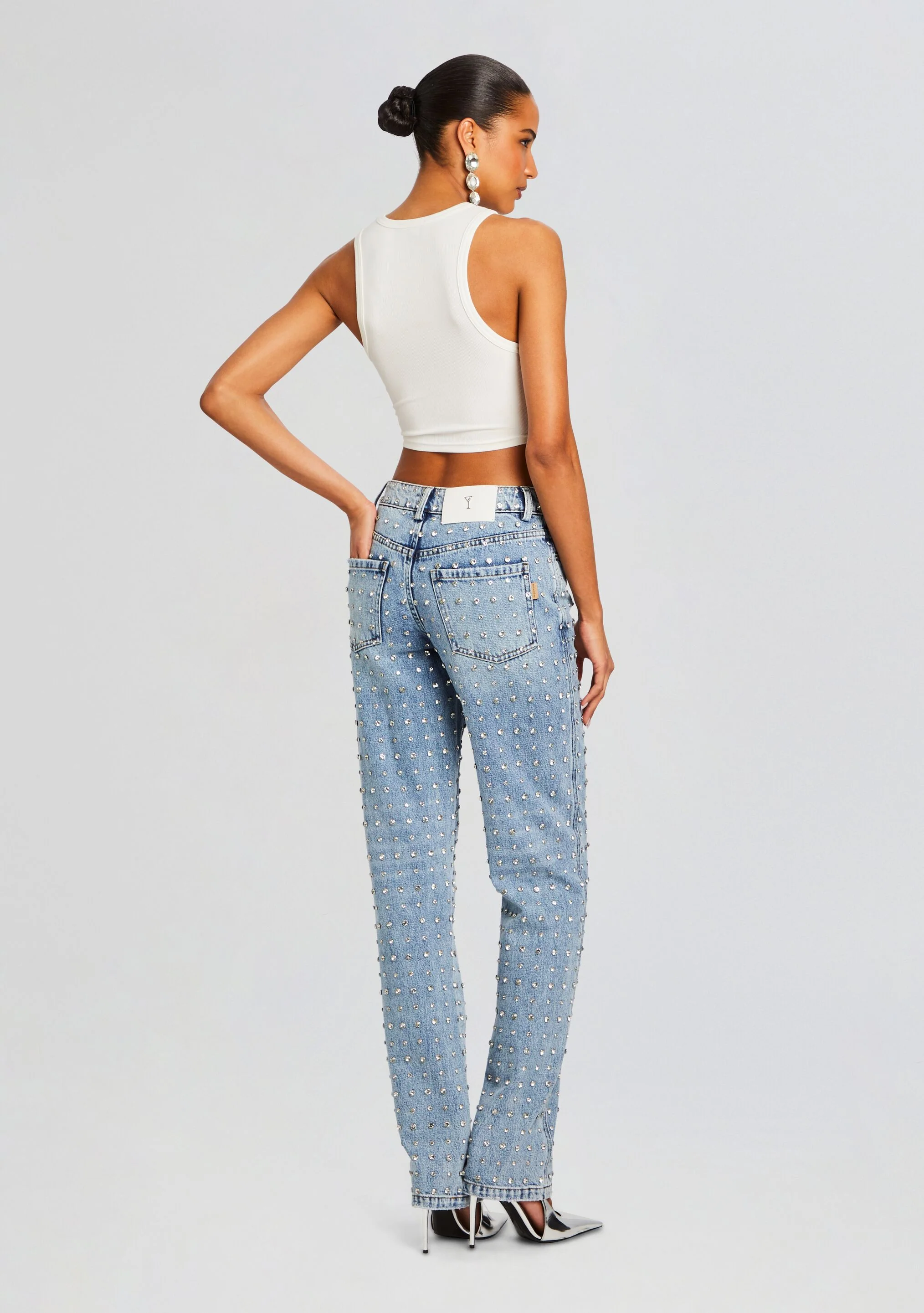 Vero Embellished Denim Pant - Image 4